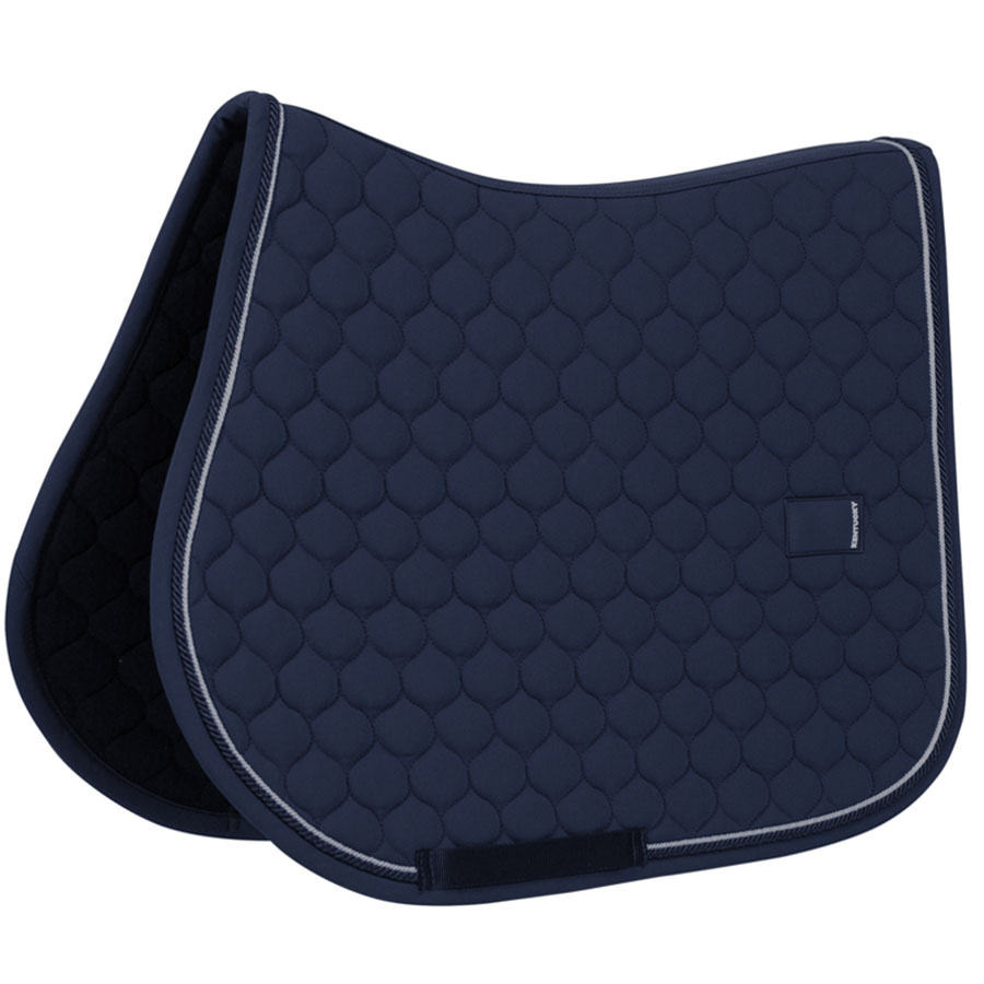 Saddle Pad Onion Quilt Rubber Logo Navy Blue