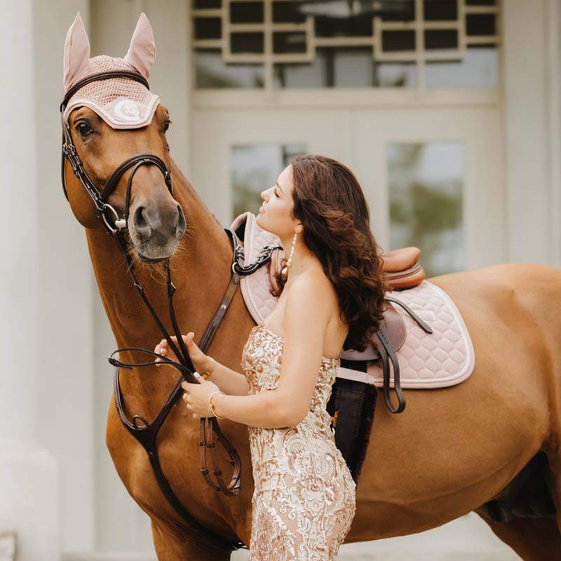 Saddle Pad Onion Quilt Rubber Logo Old Pink