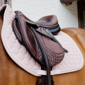 Saddle Pad Onion Quilt Rubber Logo Old Pink Saddle Pad Onion Quilt Rubber Logo Old Pink