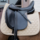 Dressage Saddle Pad Onion Quilt Rubber Logo Beige Dressage Saddle Pad Onion Quilt Rubber Logo Beige