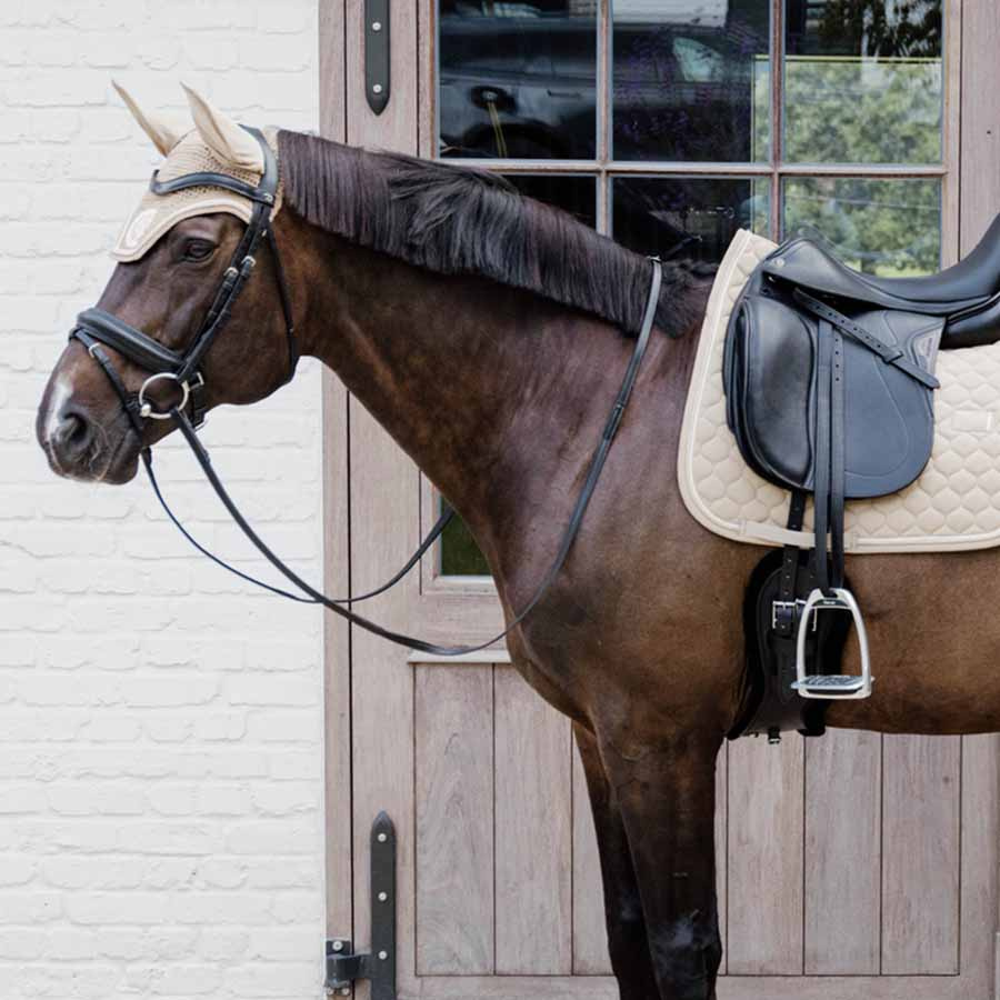 Dressage Saddle Pad Onion Quilt Rubber Logo Beige