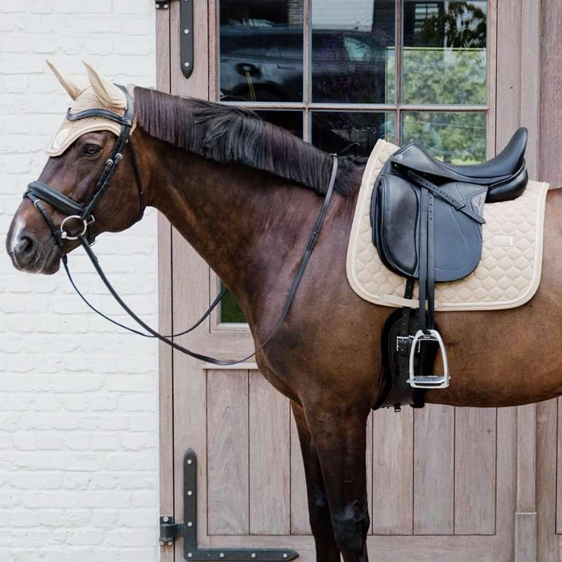 Dressage Saddle Pad Onion Quilt Rubber Logo Beige