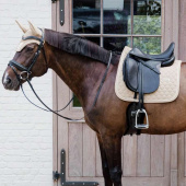 Dressage Saddle Pad Onion Quilt Rubber Logo Beige Dressage Saddle Pad Onion Quilt Rubber Logo Beige