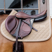 Saddle Pad Onion Quilt Rubber Logo Beige Saddle Pad Onion Quilt Rubber Logo Beige