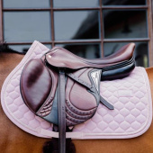 Saddle Pad Onion Quilt Rubber Logo Light Rose Saddle Pad Onion Quilt Rubber Logo Light Rose