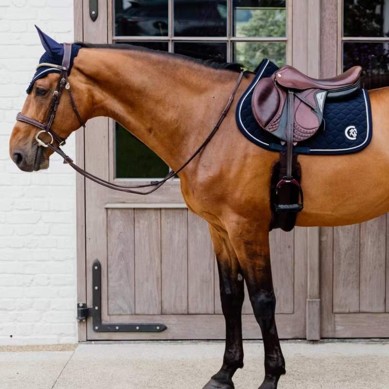 Saddle Pad Onion Quilt 3D Logo Navy Blue