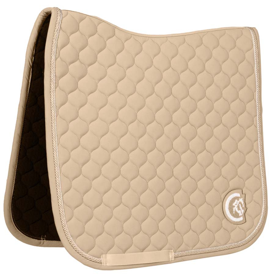 Dressage Saddle Pad Onion Quilt 3D Logo Beige
