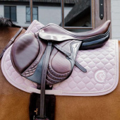 Saddle Pad Onion Quilt 3D Logo Light Rose Saddle Pad Onion Quilt 3D Logo Light Rose