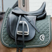 Dressage Saddle Pad Onion Quilt 3D Logo Green Dressage Saddle Pad Onion Quilt 3D Logo Green