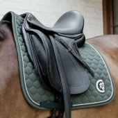 Dressage Saddle Pad Onion Quilt 3D Logo Green Dressage Saddle Pad Onion Quilt 3D Logo Green