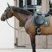 Dressage Saddle Pad Onion Quilt 3D Logo Green Dressage Saddle Pad Onion Quilt 3D Logo Green