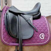 Dressage Saddle Pad Onion Quilt 3D Logo Purple Dressage Saddle Pad Onion Quilt 3D Logo Purple