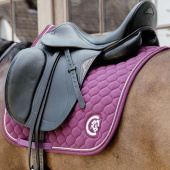Dressage Saddle Pad Onion Quilt 3D Logo Purple Dressage Saddle Pad Onion Quilt 3D Logo Purple