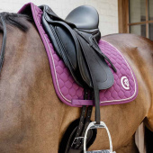 Dressage Saddle Pad Onion Quilt 3D Logo Purple Dressage Saddle Pad Onion Quilt 3D Logo Purple
