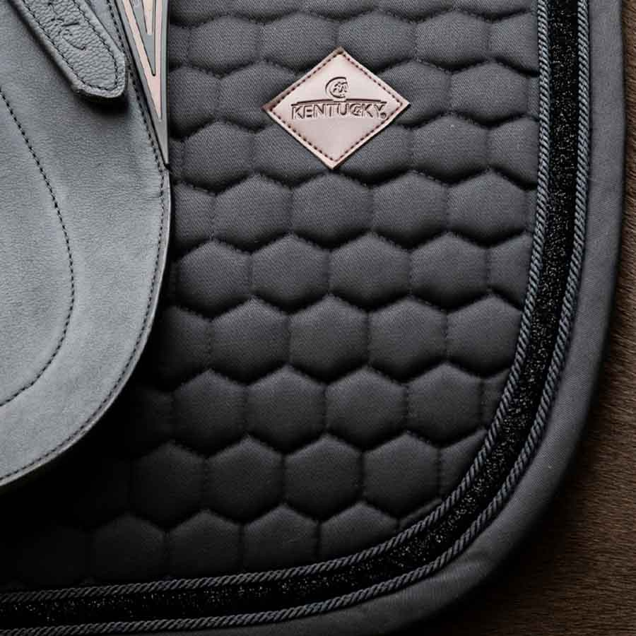 Dressage Saddle Pad Glitter Band Black