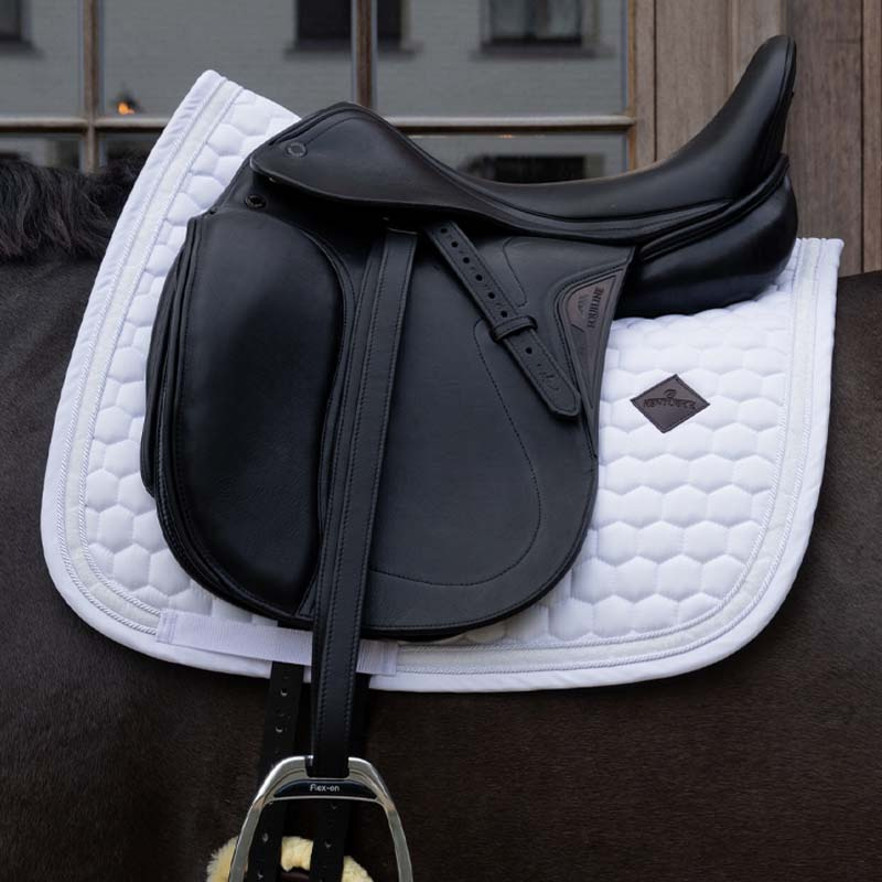 Dressage Saddle Pad Glitter Band White/White