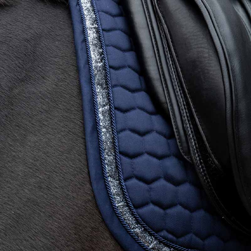 Dressage Saddle Pad Glitter Band Navy Blue