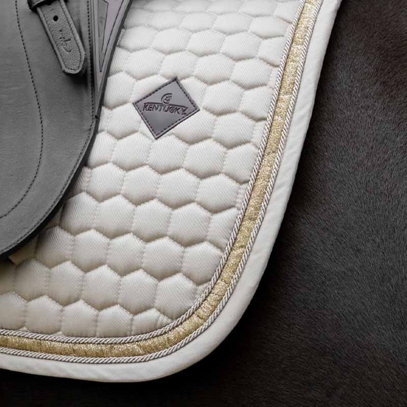 Dressage Saddle Pad Glitter Band Beige