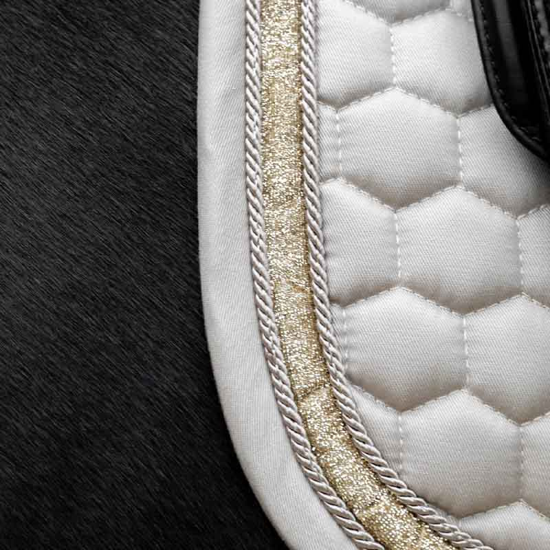 Dressage Saddle Pad Glitter Band Beige