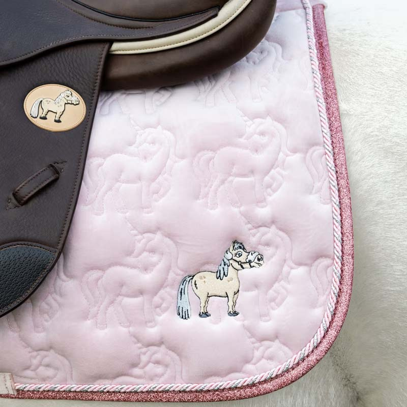 Saddle Pad Unicorn Head Glitter Light Pink