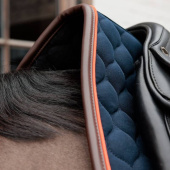 Dressage Saddle Pad Onion Quilt Leather Navy Blue Dressage Saddle Pad Onion Quilt Leather Navy Blue