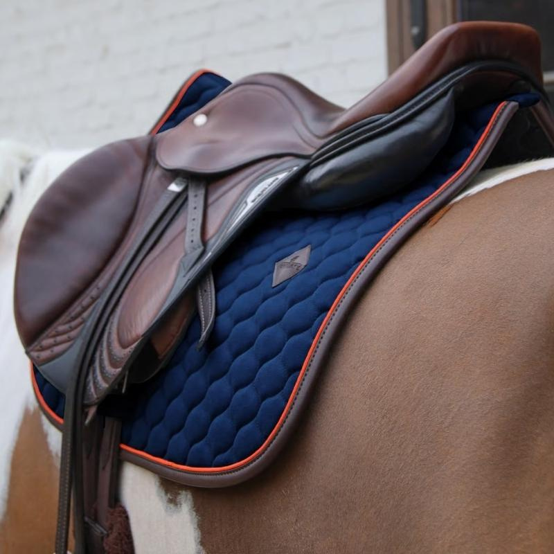 Saddle Pad Onion Quilt Leather Navy Blue