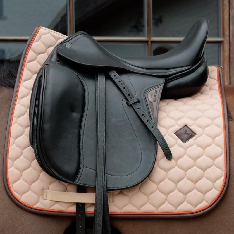 Dressage Saddle Pad Onion Quilt Leather Beige