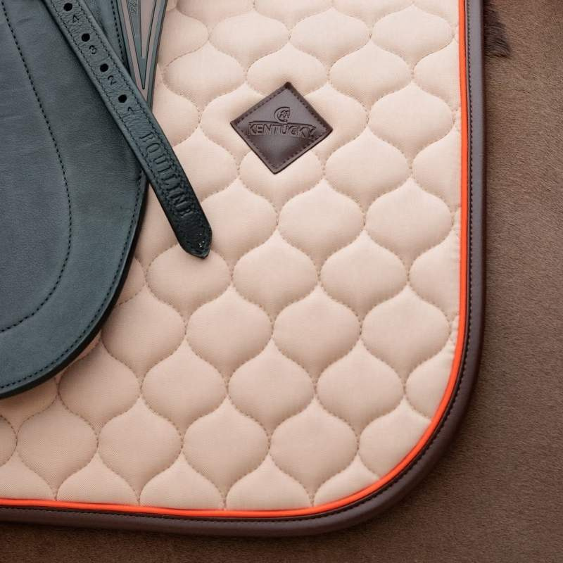 Dressage Saddle Pad Onion Quilt Leather Beige