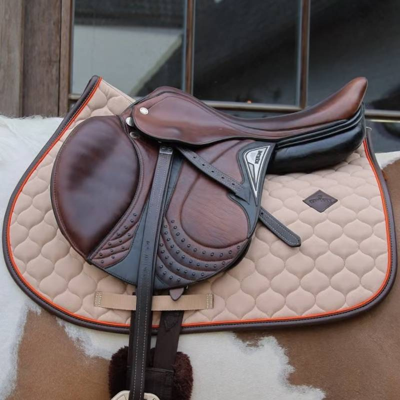 Saddle Pad Onion Quilt Leather Beige