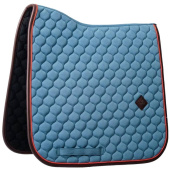 Dressage Saddle Pad Onion Quilt Leather Blue Dressage Saddle Pad Onion Quilt Leather Blue