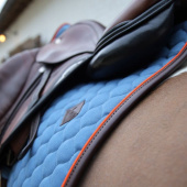 Saddle Pad Onion Quilt Leather Blue Saddle Pad Onion Quilt Leather Blue