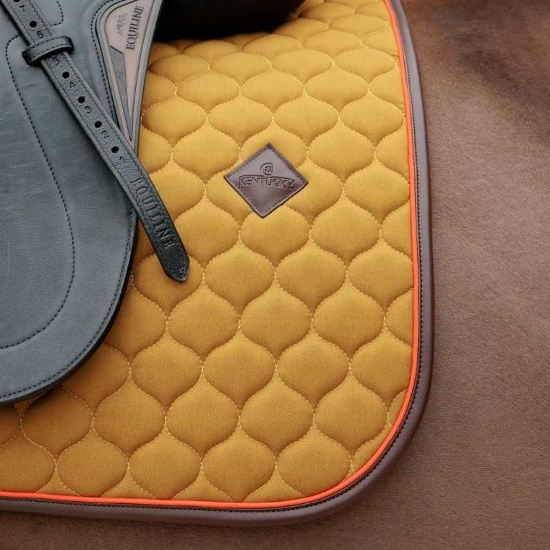 Dressage Saddle Pad Onion Quilt Leather Khaki