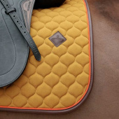 Dressage Saddle Pad Onion Quilt Leather Khaki Dressage Saddle Pad Onion Quilt Leather Khaki