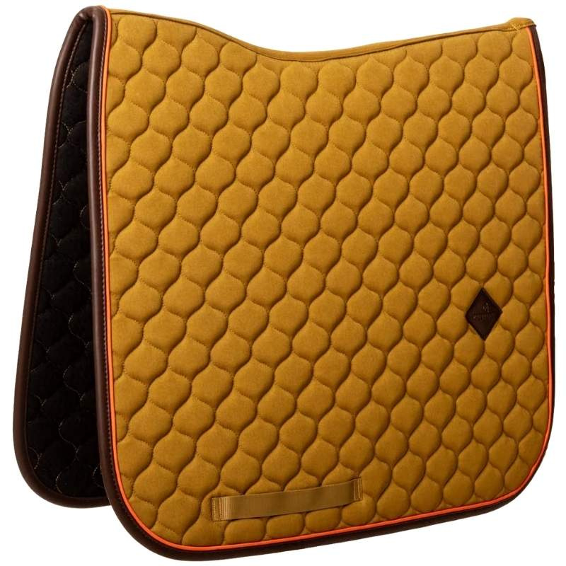 Dressage Saddle Pad Onion Quilt Leather Khaki