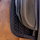 Dressage Saddle Pad Velvet Mini Pearls Black Dressage Saddle Pad Velvet Mini Pearls Black