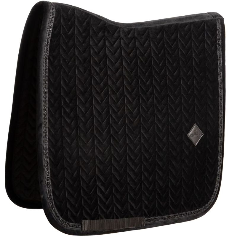 Dressage Saddle Pad Velvet Mini Pearls Black