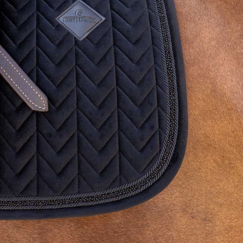 Saddle Pad Velvet Mini Pearls Black