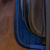 Dressage Saddle Pad Velvet Mini Pearls Navy Blue Dressage Saddle Pad Velvet Mini Pearls Navy Blue