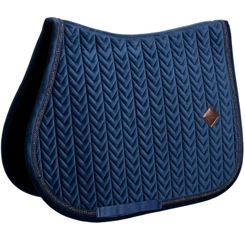 Saddle Pad Velvet Mini Pearls Navy Blue