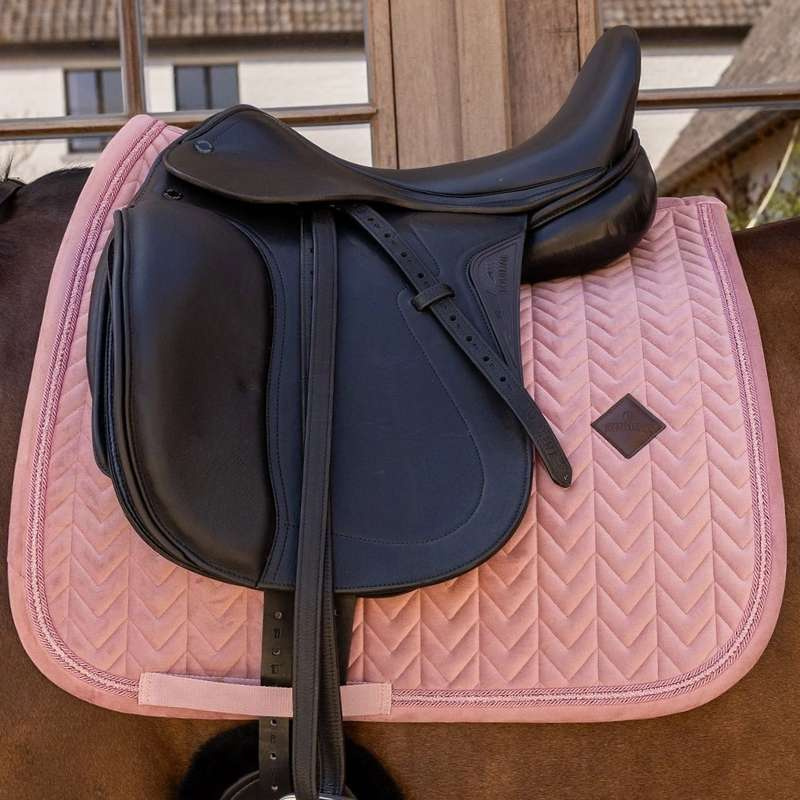 Dressage Saddle Pad Velvet Mini Pearls Old Rose