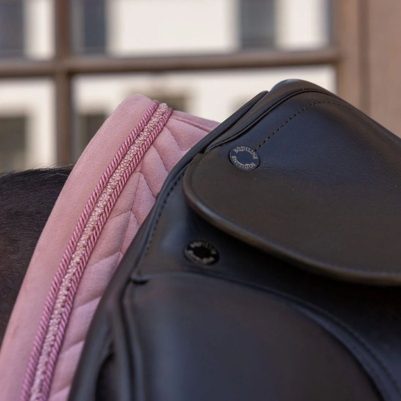 Dressage Saddle Pad Velvet Mini Pearls Old Rose