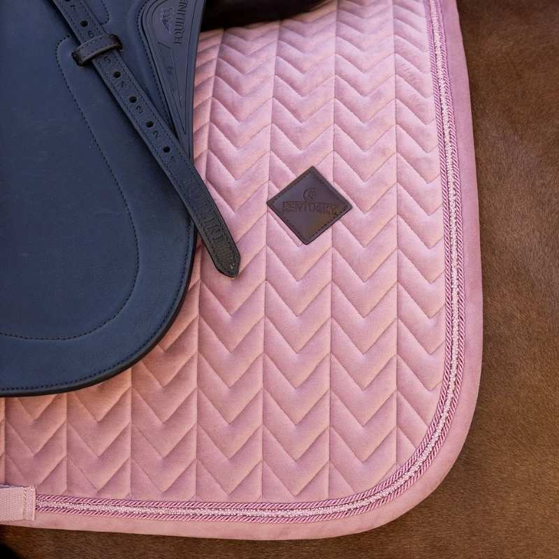 Dressage Saddle Pad Velvet Mini Pearls Old Rose