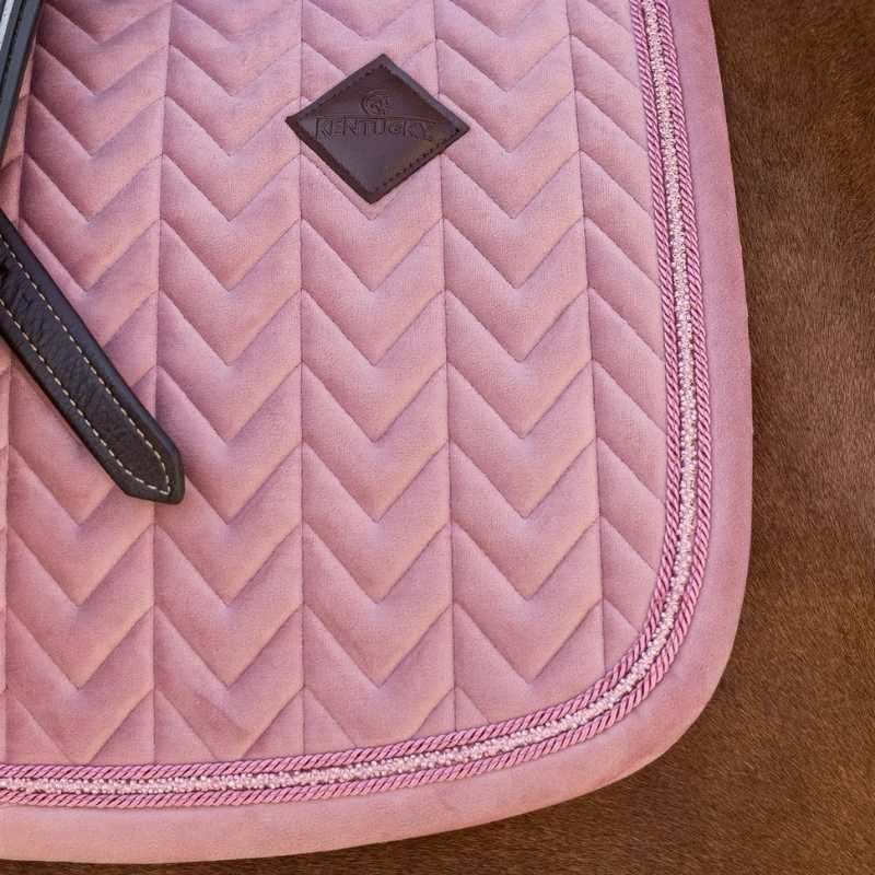 Saddle Pad Velvet Mini Pearls Old Rose