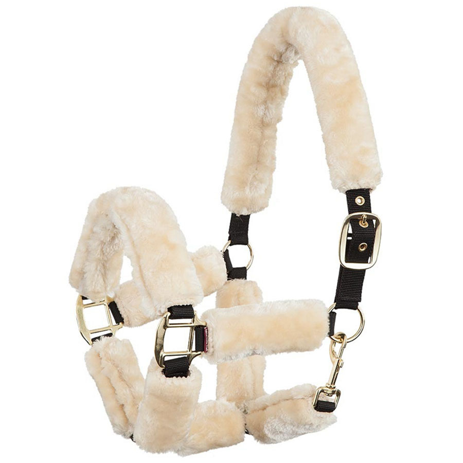 Halter Synthetic Sheepskin Black/Nature