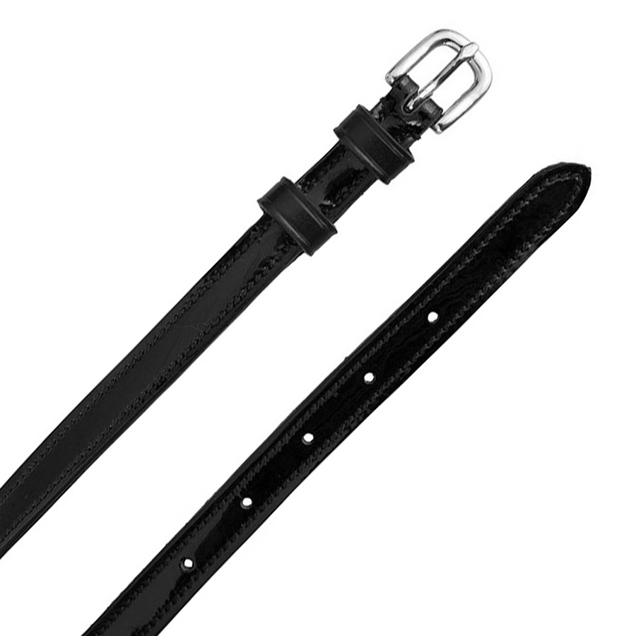 Varnish Spur Straps Leather 12mm Black/Silver