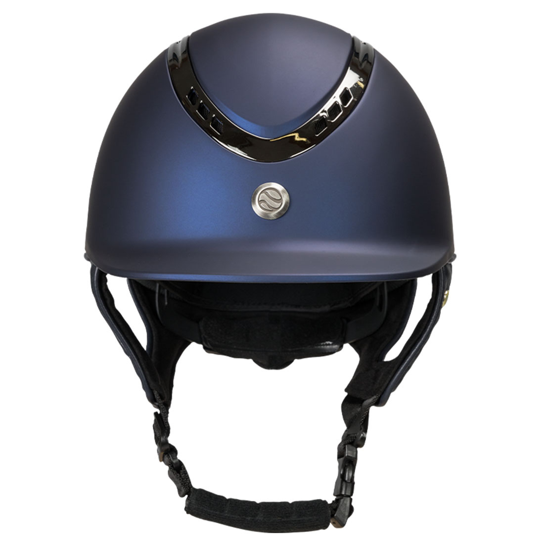 Riding Helmet EQ3 Pardus with Screw Smooth Top Navy Blue