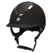 Riding Helmet EQ3 Pardus with Screw Microfiber Glitter Black Sand