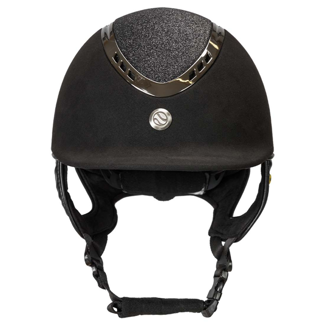 Riding Helmet EQ3 Pardus with Screw Microfiber Glitter Black Sand