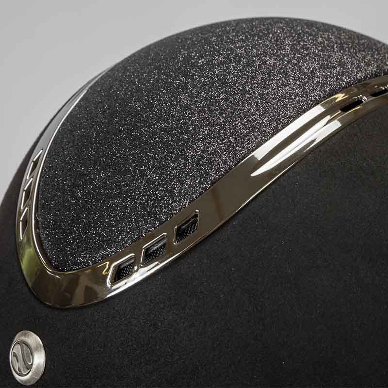 Riding Helmet EQ3 Pardus with Screw Microfiber Glitter Black Sand