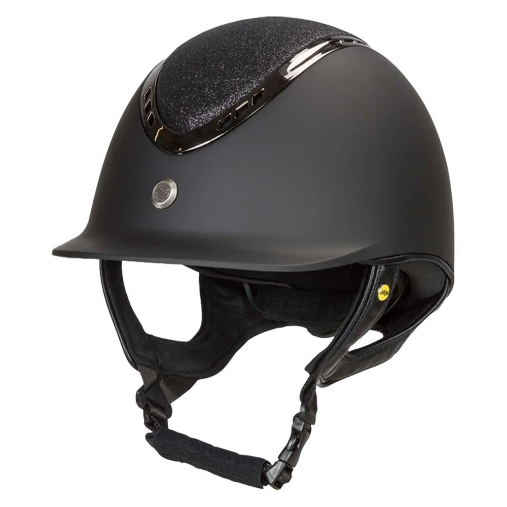 Riding Helmet EQ3 Pardus with Screw Smooth Top Glitter Black Sand